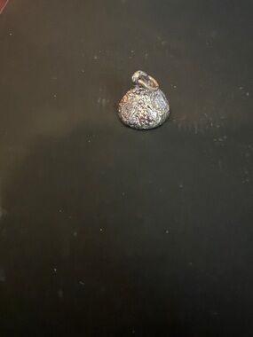 Sterling Silver Stamped Textured Hershey Kiss Pendant Necklace Charm - Silver